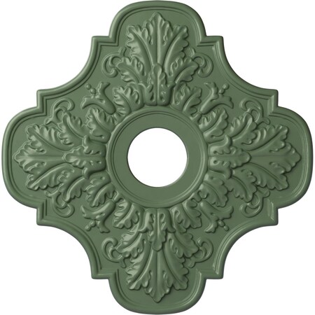 Ekena Millwork Peralta Ceiling Medallion (Fits Canopies up to 4 5/8"), 17 3/4"OD x 3 1/8"ID x 1"P, Athenian Green CM17PEAGF